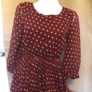 Scoop Neck Polka Dot Dress